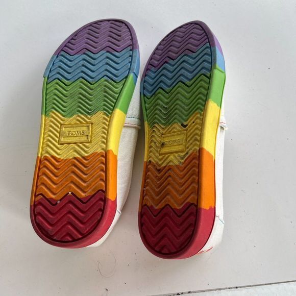 TOMS white pride canvas alpargata cupsole womens slip on Size 5 - Picture 6 of 6